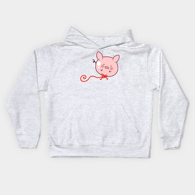 Pig Balloon Kids Hoodie by saradaboru